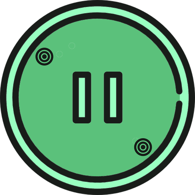 green pause button symbol