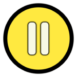 yellow simple style pause button png symbol/icon