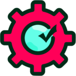 setting icon, setting symbol, gear symbol, gear icon, red, settings