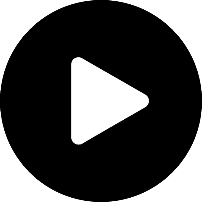 black and white play button icon png