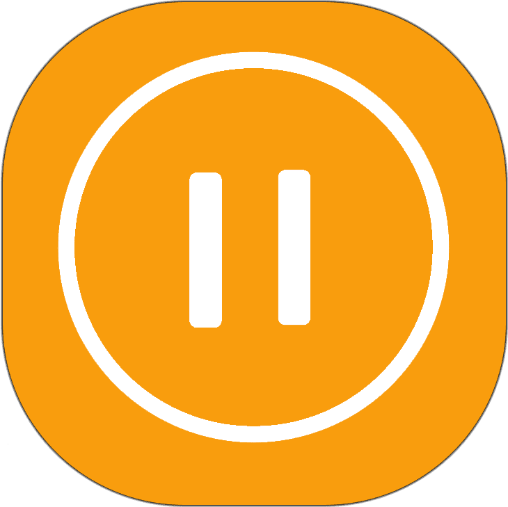 orange pause button simple png icon