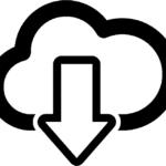 download icon arrow down png, outline style black png download symbol, black, simple