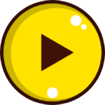 shaded style play button icon yellow