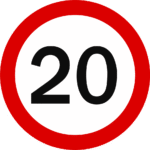 speed sign, traffic sign, kilometer per hour speed limit, limit speed 20/22