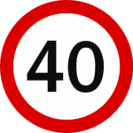 warning sign, speed limit, speed limit icon, speed limit symbol, limit 40/24