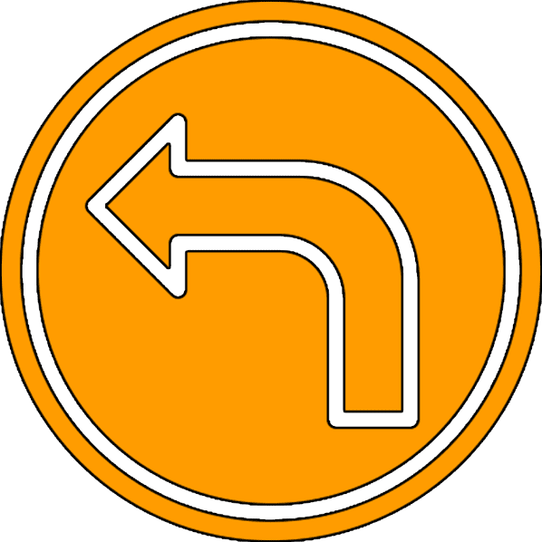 turn left, left arrow, road sign, traffic sign, left turn traffic sign/3