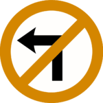 no left turn, left turn forbidden, Left turn prohibited, road signs, traffic sign, traffic symbol/4