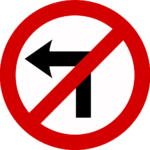 no left turn, left turn forbidden, Left turn prohibited, road signs, traffic sign/5