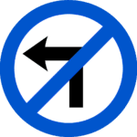 no left turn, left turn forbidden, Left turn prohibited, road signs, traffic sign, traffic symbol/6