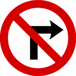 do not turn right, no right turn, not right turn, warning sign, forbidden turn right, arrow symbol, road sign/6