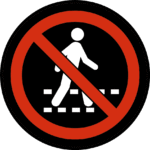 pedestrian not crossing sign png, walking road not crossing symbol, traffic not crossing icon, pedestrian safety sign, transparent crossing marker