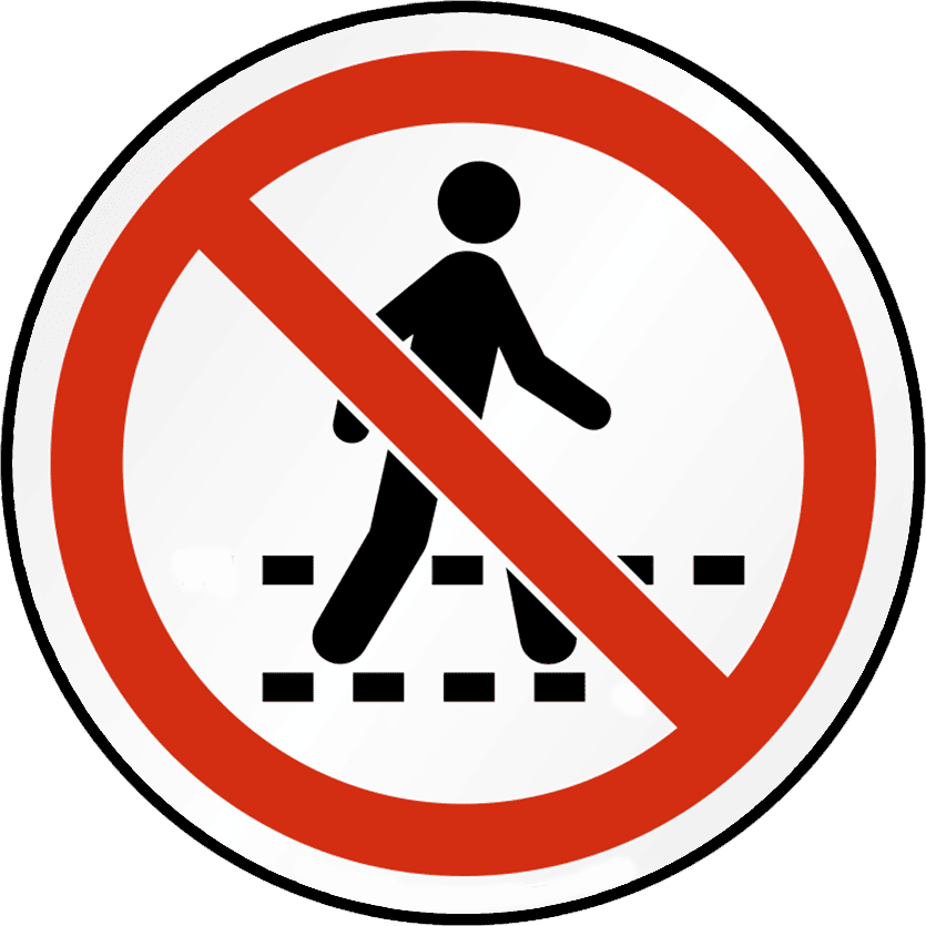 no pedestrian crossing icon, no crossing sign png, pedestrian crossing prohibited symbol, crossing restriction icon, transparent prohibition sign