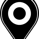 map pin icon, location symbol black simple, map pin, location, outline style icon