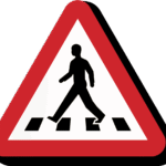 pedestrian crossing icon, walking crossing symbol, traffic sign, road safety icon, transparent crossing graphic